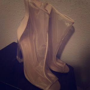 mesh and clear Aldo heels